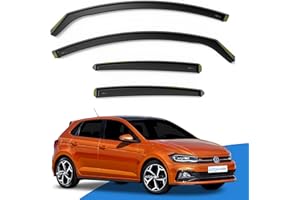 EdgeVisors Wind Deflectors | Fits: VW Polo MK6 (2017-2025) 5 Door Hatchback 4pc Set | In-Channel Rain Guards for Wind, Rain & Sun Protection, Easy Installation - Tinted
