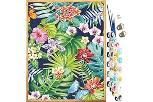 JanFebMar Peinture Numero Adulte, Acryliques Peinture par Numéros pour Adultes Débutants Enfants Peinture a Numero Adulte Peinture avec 3 Pinceaux Sans cadre 40×50 cm