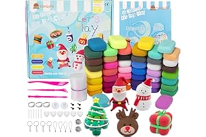 TOYOUTO Modeling Clay, 50 Colors Air Dry Clay for Kids, Solo Package with 50 Seal Bags Tools and Big Model Book, Accessories Set, 27 Ounce, Gift Box