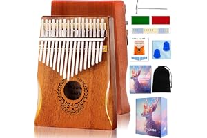 Kalimba Tumpiano Med 17 Nycklar – Bärbart Mbira Sanza-Finger Piano Professionellt Musikinstrument Med Studieinstruktion, Stäm