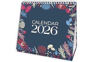 GIFTINGHOUSE Luxury Desk Calendar 2026 - Desk Calendar UK from Jan to Dec 2026, Month to view desk top flip over calendar with 12 Notes Pages - Made in the UK