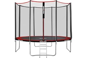 Trampoline – avec filet de sécurité, échelle, protection des bords, Ø 180, 244, 305, 366, 427 cm, couleur au choix – Trampoline de jardin extérieur et intérieur avec accessoires, trampoline de