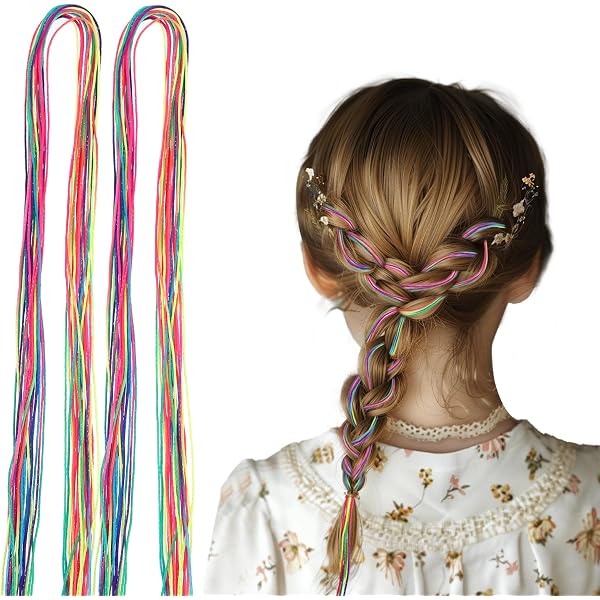 80 Stück Bunte Haarsträhnen Zum Einflechten - Kinder & Mädchen, 7 Farben. Für Partys, Geburtstage & Sport!
