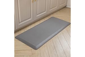 Carvapet Anti Fatigue Kitchen Mat 20MM Thick Cushioned Kitchen Standing Mats Floor Mats PVC Waterproof Runner Rug for Standing Desk, Kitchen, Office(Grey,44x99x2cm)