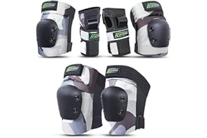 Everwell Erwachsene&Kinder Knieschoner Set Schützerset 6 in 1 Protektoren Set mit Knie-Ellbogen-verstellbare Handgelenkschoner für Inliner Skaten Roller Skateboard.