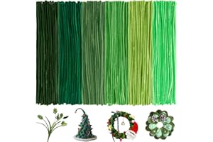 BULANGDE 300 Green Pipe Cleaners for Craft Flowers, Coloured Pipe Cleaner 12" Long 8mm Thick, Chenille Stems, Fuzzy Wires for Crafts, DIY, Classroom, Christmas Decorations(Gradient Green)