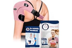 Dr. Arthritis Attelle Epaule Droite/Gauche Conçue par des Médecins, Epauliere Tendinite, Confortable et Antidérapant, Maintien Epaule, Soulage la Douleur, Blessures, Homme, Femme [À l’Unité, Rose]