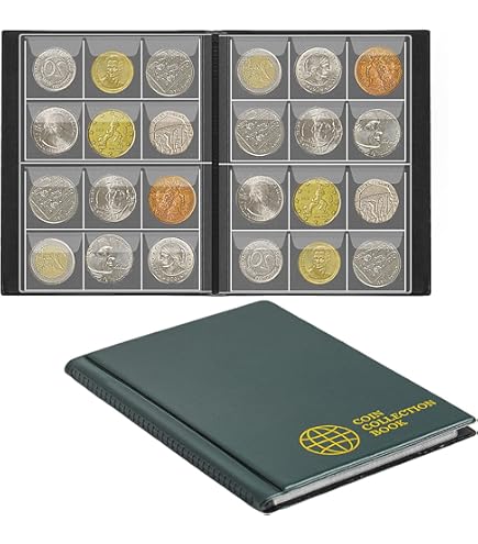 Album Portamonete Da Collezione In Pelle PU – Raccoglitore Con 120 Tasche Per Penny, Quarti Di Dollaro E Monete D'argento – Libro Espositore Da Viaggio