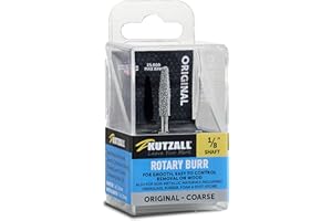 Kutzall Original Fresa Conica, Albero da 1⁄8", Grana grossa - Accessorio Falegnameria per Attrezzi Dremel, Foredom, Milwaukee. Carburo di Tungsteno Abrasivo, 1⁄8" (3.1mm) X 7⁄8" (22.2mm), T-18-E