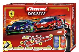 Carrera GO!!! 20062575UK Ferrari Power Racing Race Track Set 1:43 Scale 8.6 Metres With Licensed Ferrari 296 GT3 Cars Slot Cars Suitable from 6 Years+