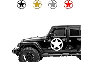 Autodomy Autocollants 4x4 Off Road Étoiles Militaire Détruit US Army 2 Unités | Stickers Etoile Différentes Tailles 10 cm 15 cm 20 cm 25 cm (Blanc, 15 cm)