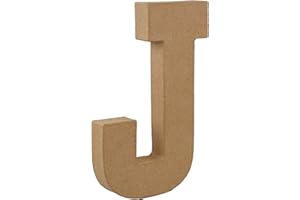 COUNTRY LOVE CRAFTS PAPIER MACHE Country Love Crafts 8.25-inch/ 20.5cm 3D Letter J Papier Mache, Beige