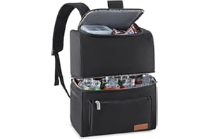 Lifewit Mochila Nevera 24L (30 Latas), Mochila Termica Isotermica Grande, Nevera Portatil Porta Alimentos Doble impermeabilidad, Cooler Bag para Picnic/Playa/Barbacoa/Camping/Trabajo/Viajes, Negro