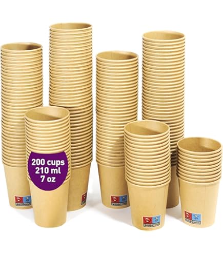 Drinkbeker - Koffiebeker - Kartonnen wegwerpbeker 200ml 100 stuks Wit