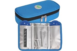 OVAKIA Frio Kühltasche Insulin Pen Tasche für Medikamenten Diabetikertasche mit 2 Kühlakku Organizer (Blau)