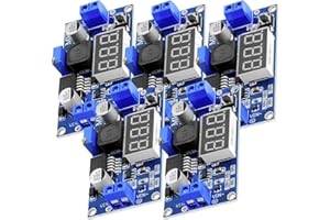 AZDELIVERY AZ-Delivery 5x LM2596S Buck Module Convertisseur Abaisseur DC-DC de 4-40V à 3.3-24V avec Affichage numérique à 3 Chiffres, incluant Un E-Book!