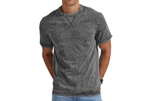 NITAGUT Men’s Distressed T-Shirts Cotton Crew Neck Vintage Tees Summer Casual Shorts Sleeves Tops