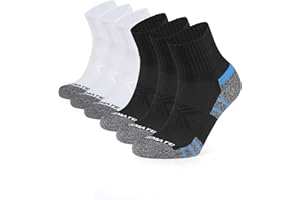 CLOSEMATE Chaussettes de Sport Homme Femme 39-42 43-46 47-50 Socquettes Basses en Coton 6 Paires Respirantes Antidérapantes pour Running Randonnée Cyclisme Tennis Travail en Blanc Noir Gris