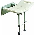 Drive Devilbiss Wall Mounted Shower Seat with Adjustable Height Legs and Rust Free Aluminium Frame