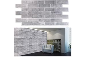 GRACE BALTIC Lot de 10 panneaux muraux 3D en PVC (10, Gris)