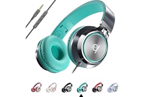 ARTIX CL750 Wired Headphones with Mic and Volume Control — 90% Noise Cancelling Plug In Headphones for Laptop, PC, iPad and Computer Wired, Over Ear Head Phone with Cable — (Foldable, Aux Jack 3.5mm)