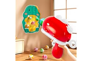 Ivtivfu Dinosaurier Bälle Pistole (Rot) für Zuhause und Partys, Dinosaurier Dartscheibe Spielzeug für Kinder, Outdoor-Spielzeug Geschenke für 3 4 5 6 Jahre alte Jungen Kinder.