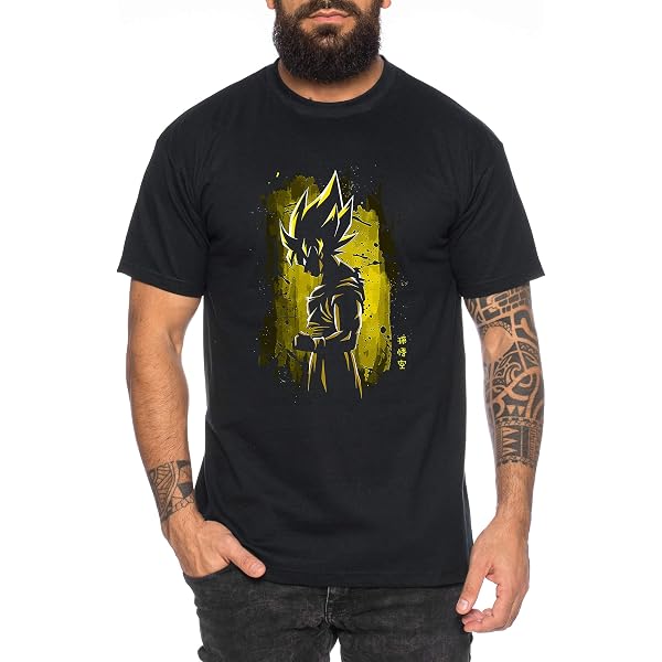 WhyKiki T-Shirt Homme Goku Dragon Ball - Imprimé Vegeta Master Roshi DBZ