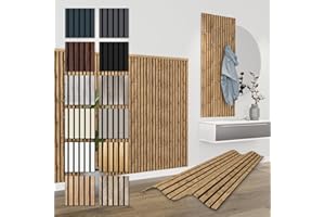 HEXIM Paneles Acústicos 138,5x60cm - Pared de Lamas Flexible Madera MDF Paneles de Pared Revestimiento de Lamas Revestimiento Mural Decoración (1 panel / 0,83 m² Pecan - APH08)