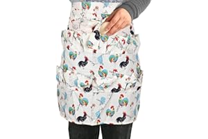 Huakaile 12 Deep Pockets Egg Apron, Chicken Egg Collecting Apron, Egg Holding Apron, Duck Goose Egg Gathering Apron for Housewife Farmhouse Kitchen Restaurant