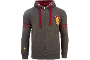 GWCC Harry Potter Zipped Hoodie with Drawstrings (Large, Gryffindor)
