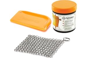 Dutch Oven Accessoire Set - Conditioner + Schraper + Chainmail Cleaner