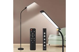 ‎TRAYVESPACE Trayvespace Tageslichtlampe 10000 Lux, Lichttherapielampe mit Fernbedienung & Touch-Steuerung, 5 Dimmstufen & 3 Farbtemperaturen, Einstellbarem Schwanenhals Boden 3 in 1 Sad Lamp für Lesen/Büro/Haus