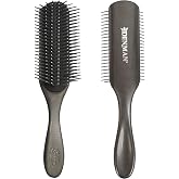 Denman Curly Hair Brush D4 (Silver) 9 Row Styling Brush for Styling, Smoothing Longer Hair and Defining Curls - For Women and