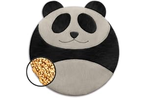 ‎LESCHI LESCHI 4 Kammer Körnerkissen - mikrowellengeeignetes Wärmekissen - ideal als natürliche Hilfe bei Bauch- und Regelschmerzen - aus natürlicher Bio Baumwolle & Bio Weizen - Panda, Schwarz