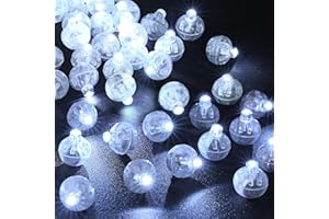 LIHAO 30PCS Balloon Lights - White Mini LED Paper Lanterns - Cool White
