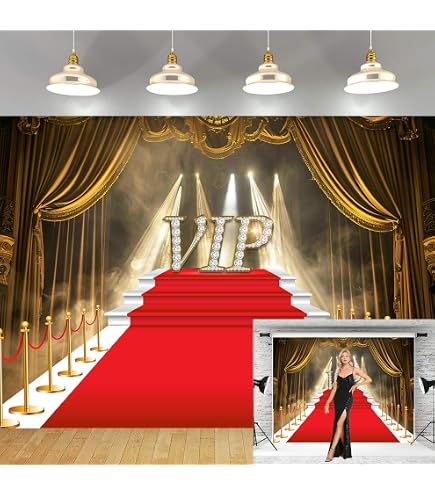 Toile De Fond Photo Hollywood Tapis Rouge 3x2m - Vinyle, Pour Soirée, Mariage, Studio