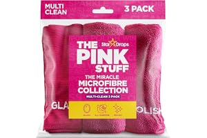 Stardrops – The Pink Stuff – miracle mikrofiberduk kollektion 3-pack | 3 återanvändbara, maskintvättbara mikrofiberdukar för torkning, dammning, skrubbning och polering