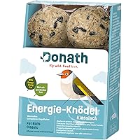 Donath Energie-Knödel klassisch, ohne Netz - 6 Meisenknödel ohne Netz (6 x 100g) - mit kraftspendendem Fett - wertvolles…