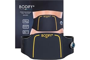 Bodify® EMS Back Trainer PRO - Cintura per Schiena - Elettrostimolatore mirato per Muscoli della Schiena! - Potenziamento Muscolare e Miglioramento della Postura - Unisex - L’Originale