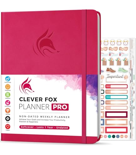 Clever Fox Planner PRO Schema Ongedateerde Wekelijkse En Maandelijkse Levensplanner Met Tijdvakken Afsprakenboek Dagelijkse Organizer A4 Donkerblauw 1479923540