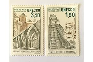 Générique Timbre de Collection France Service UNESCO 1986. Nos 91 et 92 Neufs**. Pyramide et Mosqué