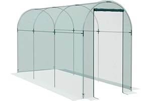 Outsunny Fruit Cage Bird Netting, Heavy Duty Fruit and Vegetable Protection Tent with Zipped Door, Anti Bird, Insects, Small Animals, 1.2 x 3.6 x 1.9m, Green