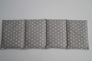 TITSCH Körnerkissen Bio-Roggen 4-Kammern 50cm x 17cm hellgrau mit weißen Sternen