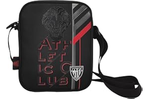 CYPBRANDS CyP Brands-Athletic Club, Bandolera, Bolso, Bolsa, Riñonera, Fútbol, Color Negro, Producto Oficial