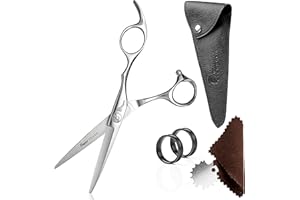 Fagaci Ciseaux Coiffure Professionnel avec des Lames Extrêmement Tranchantes, Ciseaux Coiffeur en Acier 440C, Durables, Ciseaux Cheveux à Mouvement Doux, Ciseau Coiffeur Coupe Fine, Kit Ciseaux Barbe