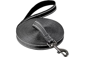 COMSLE Guinzaglio Addestramento per Cani, Lunghina per Cane Cani 3 metri / 5 metri / 10 metri / 15metri / 20metri con Gancio Robusto e Manico Imbotita, Guinzaglio per Cani Piccola e Taglia Grande