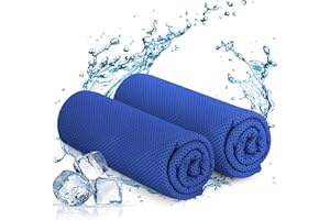 KAYMAN Confezione da 2 asciugamani rinfrescanti per yoga, in morbida microfibra traspirante, rimuove il sudore e si asciuga rapidamente, ideale per yoga, palestra, golf, corsa, allenamento ed