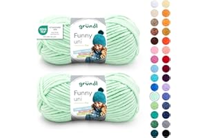 Gründl Laine Funny uni - laine chenille douce pour le crochet – moelleuse et respectueuse de la peau - 100% polyester – 2 pelotes 100 g / 120 m – taille d’aiguille 5-6 -vert pastel