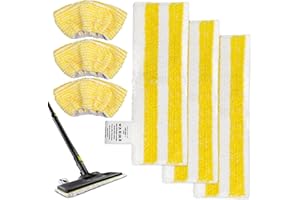 Jeinbuil 6er Set Bodentuchset Zubehör für Kärcher Dampfreiniger SC 2/3/4/5, 3 Bodentücher + 3 Überzüge Klettverschluss-System ist Einfach zu Installieren (3 Bodentücher + 3 Überzüge)