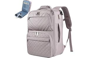 EMPSIGN Travel Backpack for Women, Large Carry On Backpack Airline Approved Personal Item Travel Bag, 17 inch TSA Friendly Laptop Backpack with USB Port, Casual Daypack Business Backpack, Grey Pink